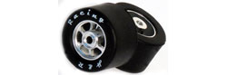H&R Racing HR1354 27 x 18mm SILICONE Tires CHROME Hubs