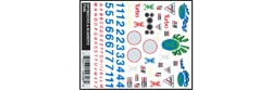 PINECAR PC306 Sponsors & Numbers Dry Transfer Decals