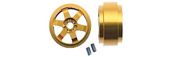 SCALEAUTO SC-4056E 1/24 'JARAMA' Wheels 21 x 13mm GOLD 3mm Axle
