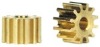 Slot.it SIPS12 brass 12 tooth SIDEWINDER  or ANGLEWINDER pinions - 2 pcs. - press fit to standard 2mm motor shaft