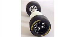 Scalextric Rear wheels, tires, bushings, gear & axle assembly for Scalextric Daytona Prototype