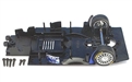 Scalextric W8817 Chassis assembly with mounting screws and front axle assembly for C2483 MG Lola EX257