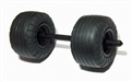 Scalextric W9119 Front axle & wheel set with tires for C2635 "Batman Begins" Batmobile