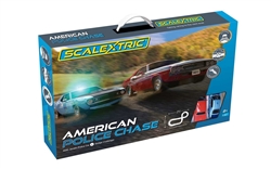 Scalextric C1405T 1/32 Analog Racing Set AMERICAN POLICE CHASE (AMC JAVELIN POLICE CAR V DODGE CHALLENGER)