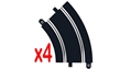 Scalextric C8206L-4 Sport Racing Track Pack - R2 Standard Curve 45  Arc - 4 pcs. bulk