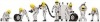 Scalextric C8292 Pit Crew "B" -2 Fuel & 6 Wheel Men - Silver with yellow helmets.
