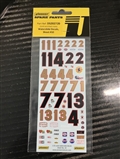 Pioneer DS202720 Waterslide 1/32 Number Stickers Gold and Black Style