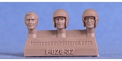 Immense Miniatures F028-32 1/32 Resin Molded Figure - Jackie Stewart Heads