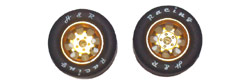 H&R Racing HR1116 27x18mm 1/24 NASCAR Wheels - GOLD with SILICONE Tire