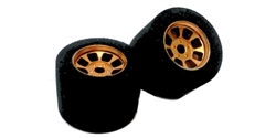 H&R Racing HR1130 27 x 18mm FISH Foam Rubber Tires 6 Spoke Gold Hubs