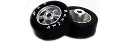 H&R Racing HR1351 27 x 12mm Rubber Tires CHROME Hubs