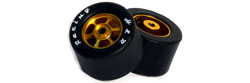 H&R Racing HR1362 27 x 18mm SILICONE Tires GOLD Hubs