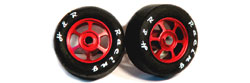 H&R Racing HR1369 27 x 12mm Hard Rubber Tires RED Hubs