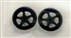 JDS7001BLK Pro Star 5 Spoke Front Wheels BLACK 0.75"  Diameter