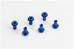 MRSLOTCAR MR2025   CLASSIC GT "Hex Head" T-Nuts (6) - 2.5 mm Red - Fits MR2023 Body Mounts to Chassis Plates