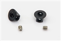 MRSLOTCAR MR7101   Wheel Stoppers (2) - With M2 x 2mm Long Set screws - Anodized Black - Fits 3/32" Axles