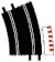 Ninco N10212 White / Red OUTSIDE 1/2 Border for R4 Grand Curve 22.5 Arc - 6 pcs.