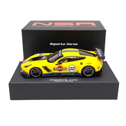 NSR0437RCW-SW Corvette C7.R Martini Livery Yellow No.2 "REPARTO CORSE" - RACE SETUP FOR WOODEN TRACKS