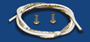 NSR NSR4823 1/32 Size Silicone Lead Wire 1.2mm x 30cm + Brass Cups WHITE