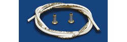 NSR NSR4823 1/32 Size Silicone Lead Wire 1.2mm x 30cm + Brass Cups WHITE
