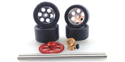 NSR NSR9202 Front + Rear Axle Kit Trued Tires SW Scalextric / Fly