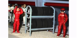 Slot Track Scenics PLTR1 Tyre Rack with 8 wheels and tyres