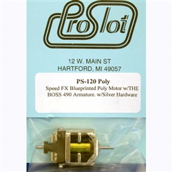 Pro Slot PS-120Poly Speed FX D-Can Blueprinted Poly Motor w/THE BOSS 490 Armature, with Silver Hardware