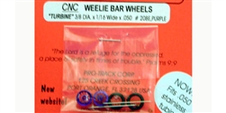 Pro-Track PT208P Wheelie Bar Wheels 3/8" TURBINE 0.050" Axle PURPLE