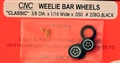 Pro-Track PT208GBLK Wheelie Bar Wheels 3/8" CLASSIC 0.050" Axle BLACK