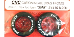 Pro-Track PT4410BR Drag Fronts 1/16" Axle STAR Foam 1 1/16" x 1/4" RED