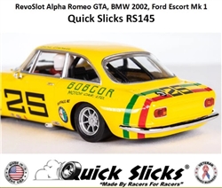 Quick Slicks QS-RS145XF Xtra Firm for Revoslot Alpha Romeo GTA, BMW 2002 and Ford Escort Mk 1.