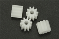 SCALEAUTO SC-1010 Nylon Pinions 10 Tooth for 2mm motor shaft - Metric spec - 4 per package