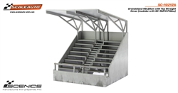 Scaleauto SC-10212A Grandstand Bleacher with Top Straight Cover measuring 40x20cm (modular with Pitbox SC-10210)