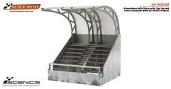 Scaleauto SC-10212B Grandstand Bleacher with Top Curved Cover measuring 40x20cm (modular with Pitbox SC-10210)