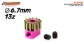 Scaleauto SC-1073E67 Removable 13th. Ergal Pinion M50 ø6,75mm with M2.5 screw.