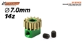 Scaleauto SC-1074E70 Removable 14th. Ergal Pinion M50 ø7,0mm with M2.5 screw.