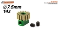 Scaleauto SC-1074E75 Removable 14th. Ergal Pinion M50 ø7,5mm with M2.5 screw.