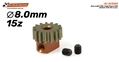 Scaleauto SC-1075E80 Removable 15th. Ergal Pinion M50 ø8,0mm with M2 screw.