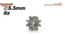 SCALEAUTO SC-1091E55 Ergal Pinion  8 Tooth For 2mm Axel. �5,5mm