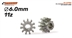 SCALEAUTO SC-1131B60 Steel Pinions 11 Tooth for 2mm motor shaft O.D. 6.0mm