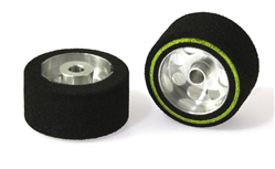 SCALEAUTO SC-2013 ProComp2 Sponge Tires 20.8 x 11mm + Aluminum Wheels 15mm OD - for 3mm axles