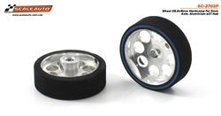 SCALEAUTO SC-2702P HardComp Sponge Tires 25.5 x 8mm + Aluminum Wheels 21mm OD - for 3mm axles