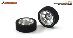 SCALEAUTO SC-2718P HardComp Sponge Tires 22.5 x 8mm + Aluminum Wheels 17mm OD - for 3mm axles