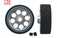 SCALEAUTO SC-27228P HardComp Sponge Tires 23.5 x 8mm + Aluminum Wheels 19mm OD - for 3mm axles