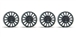Slot.it SIPA16 Unpainted Black Plastic OZ Type Wheel Inserts for small hub (SIPA04 / SIPA17 / SIPA24S) wheels - 4 pcs./package