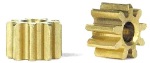 Slot.it SIPI09 brass press-on 9 tooth INLINE ONLY pinions - 2 pcs. / card - press fit to standard 2mm motor shaft