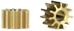 Slot.it SIPI11 brass press-on 11 tooth INLINE ONLY pinions - 2 pcs. / card - press fit to standard 2mm motor shaft