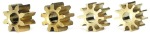 Slot.it SIPIMX brass 8, 9, 10 & 11 tooth INLINE ONLY pinions - 1 pc. / each size - press fit to standard 2mm motor shaft