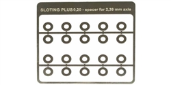 Sloting Plus SP062102 0.2mm Stainless Steel axle spacers for 3/32" axle x 20