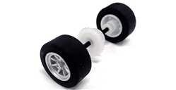 Scalextric Rear wheels, tires, bushings, gear & axle assembly for Scalextric Javelin C3731, C3875
